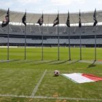 Arena Corinthians com bandeiras do time e elementos de futebol, representando sugestão brincalhona de técnico internacional.