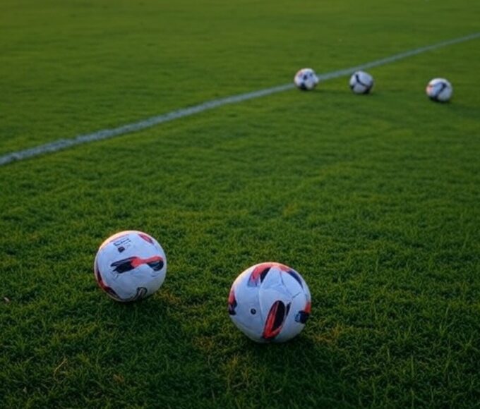 Campo de futebol em Brasília com bolas e rede, representando times do Distrito Federal na Copinha 2026.