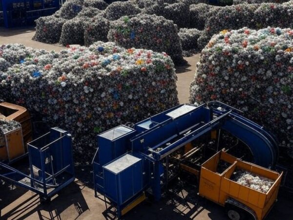 Complexo de reciclagem moderno no DF com equipamentos de triagem e materiais recicláveis, representando investimento de R$ 5,268 milhões do GDF.