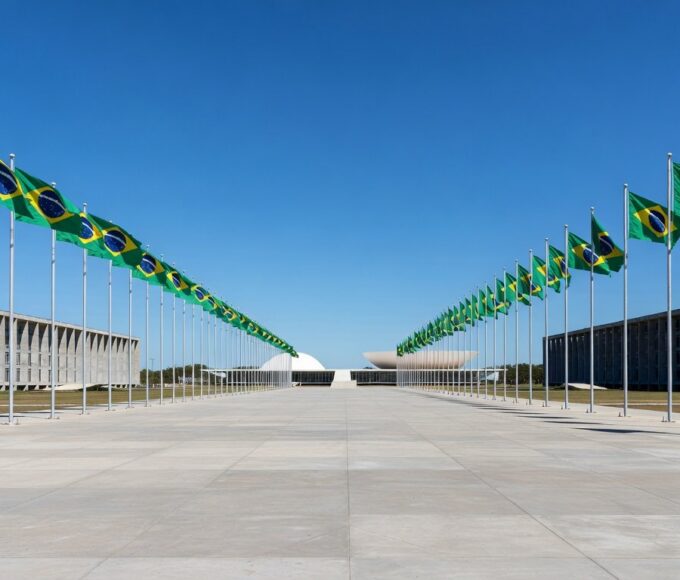 Imagem da Esplanada dos Ministérios e Congresso Nacional em Brasília, representando unificação política no DF.