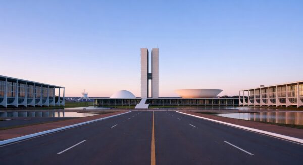 Vista panorâmica da Esplanada dos Ministérios em Brasília, representando baixa taxa de homicídios no Distrito Federal.