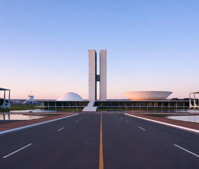 Vista panorâmica da Esplanada dos Ministérios em Brasília, representando baixa taxa de homicídios no Distrito Federal.