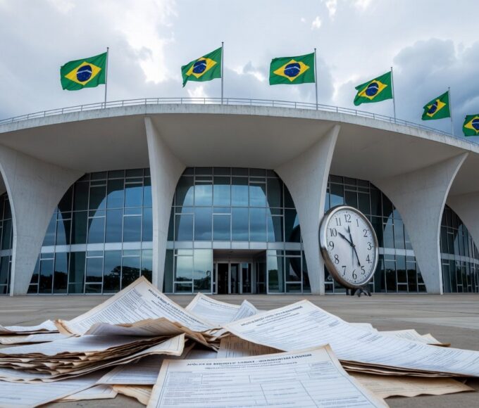 Edifício da CLDF em Brasília sob céu nublado, com elementos de imóveis ao fundo, representando prioridade questionável em meio a crises no DF.