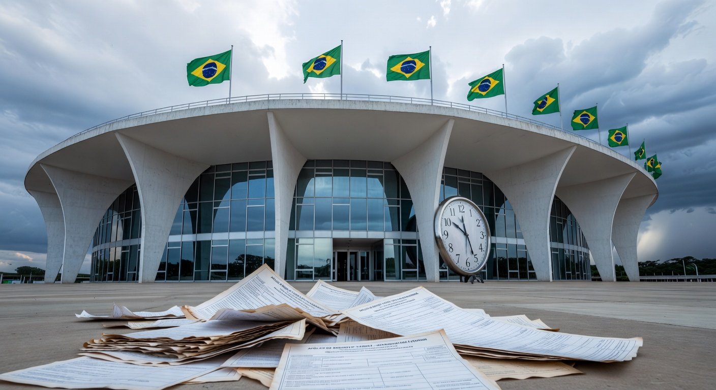 Edifício da CLDF em Brasília sob céu nublado, com elementos de imóveis ao fundo, representando prioridade questionável em meio a crises no DF.