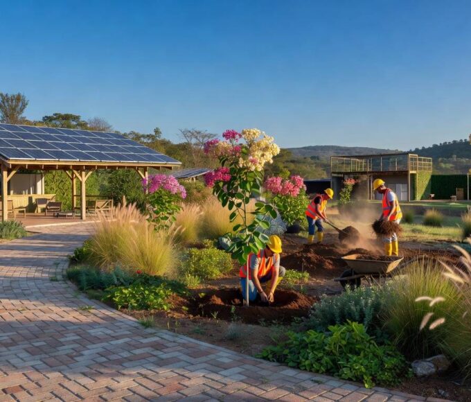 Obras sustentáveis no Parque do Recanto das Emas, DF, com trilhas ecológicas e compensação florestal no Cerrado.