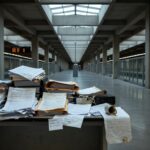 Estação de metrô vazia em Brasília, representando falhas crônicas em aquisições e riscos de atrasos no Metrô-DF.