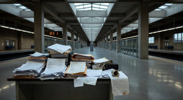 Estação de metrô vazia em Brasília, representando falhas crônicas em aquisições e riscos de atrasos no Metrô-DF.