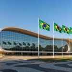 Edifício bancário em Brasília representando negociação de aquisição de ativos do BRB por fundo por até R$ 15 bilhões.