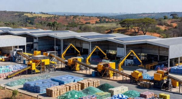 Usina de resíduos do SLU em Brasília durante visita técnica para capacitação em gestão sustentável pelo Instituto Brasília Ambiental.