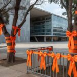 Laço laranja da campanha Maio Laranja contra abuso sexual infantil no DF