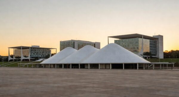 Congresso Nacional em Brasília ao pôr do sol, representando o 3º lugar no Ranking ICCA 2025