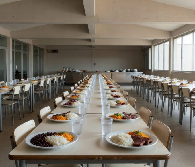 Restaurante comunitário do GDF com refeições servidas em Brasília