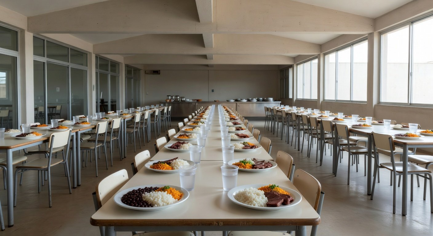 Restaurante comunitário do GDF com refeições servidas em Brasília