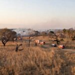 Paisagem do Cerrado com aceiros para prevenção de incêndios na Operação Verde Vivo