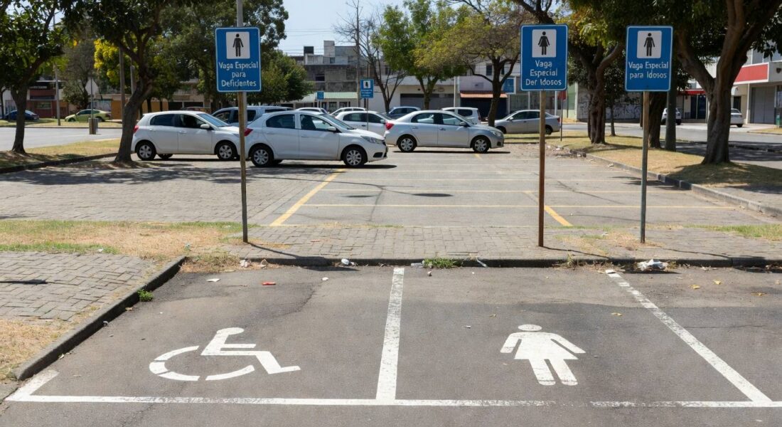 Operação do Detran-DF em vagas especiais para idosos e PCD em Ceilândia