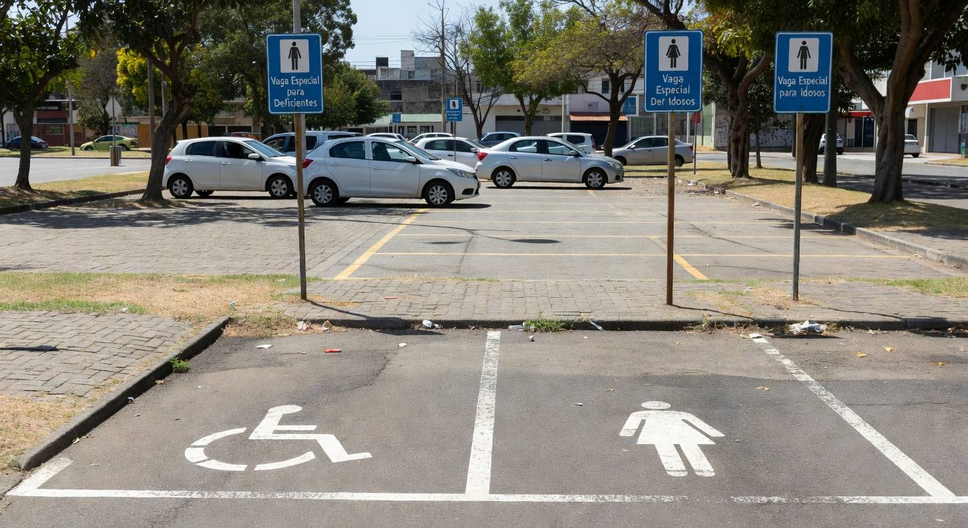 Operação do Detran-DF em vagas especiais para idosos e PCD em Ceilândia