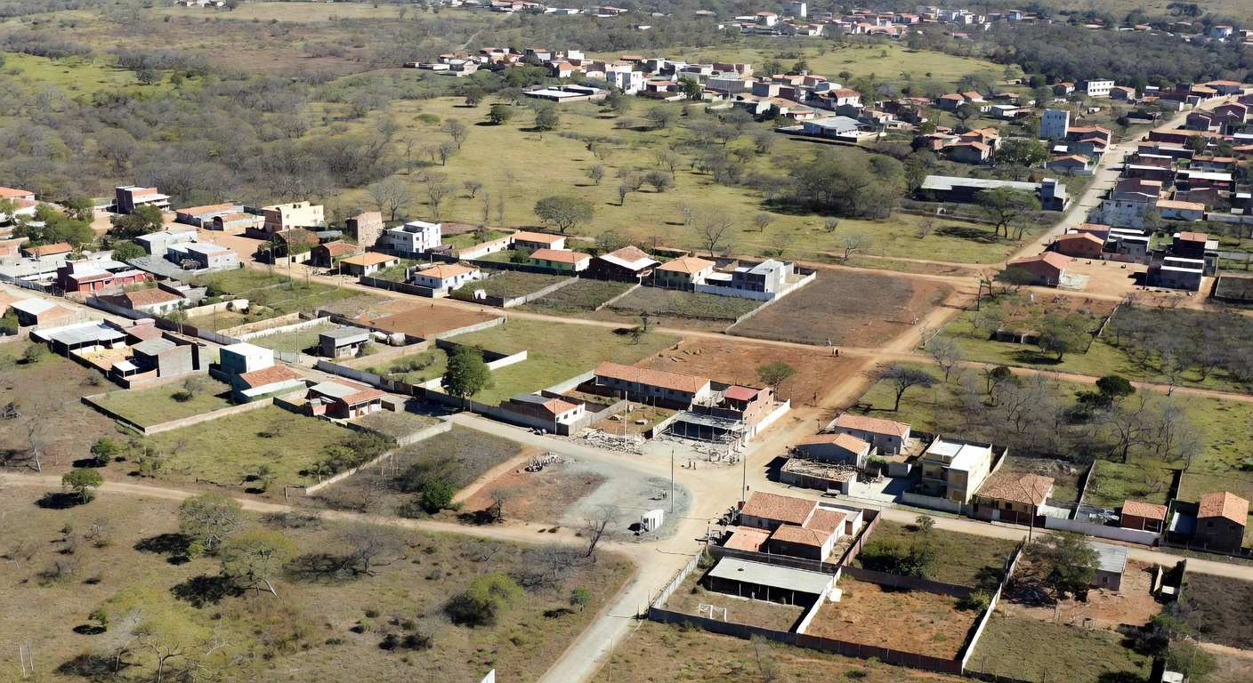 Vista aérea de áreas urbanas em planejamento no Distrito Federal