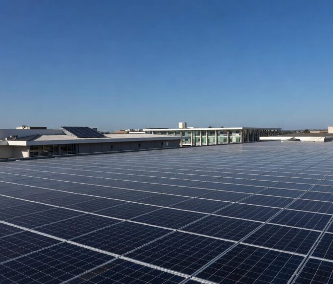 Painéis solares em telhados de Brasília representando parceria para energia renovável