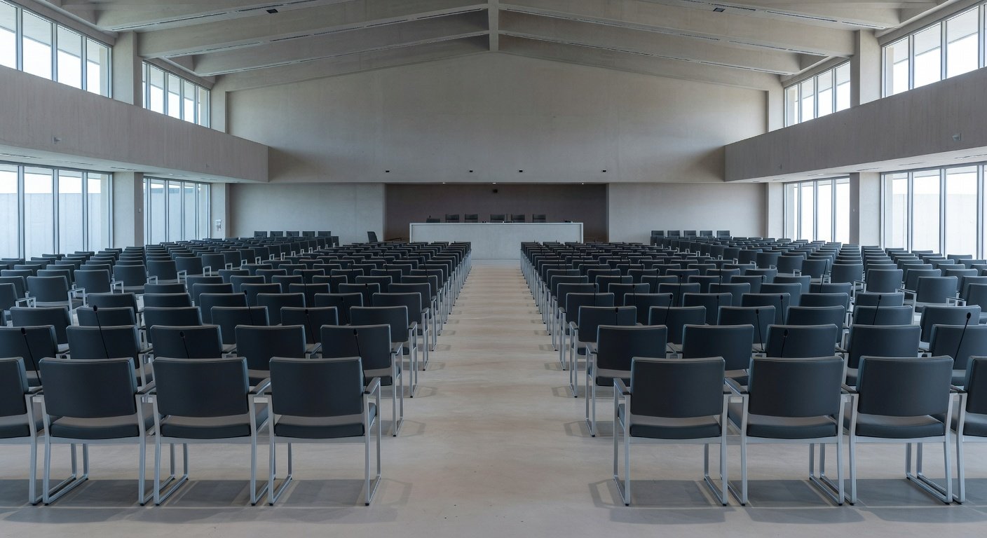 Sala de solenidade na CLDF com elementos da enfermagem e sinais de precariedade no DF