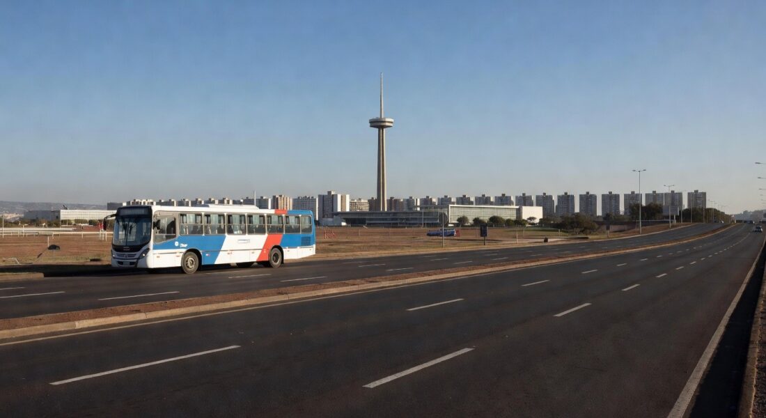 Ônibus do transporte público em Brasília no feriado de Corpus Christi