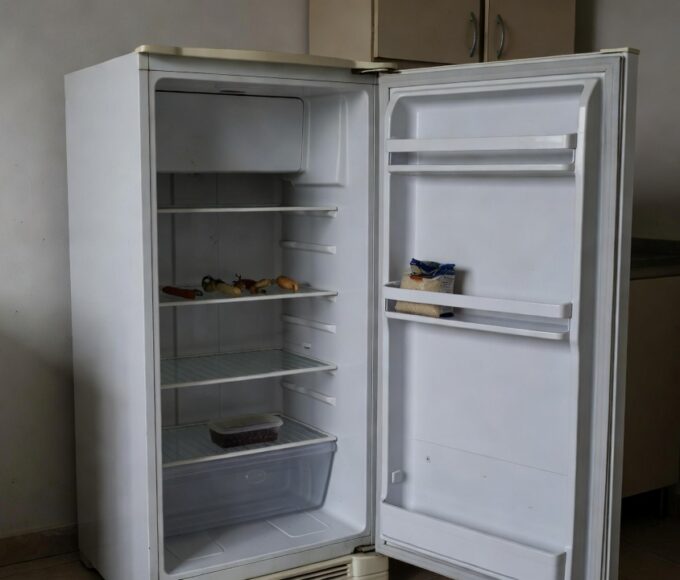 Mesa com pouca comida em cozinha modesta no DF representando insegurança alimentar