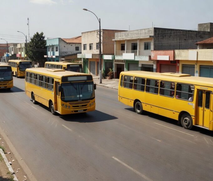 Ônibus do GDF em Brasília oferecendo transporte gratuito para restaurantes comunitários