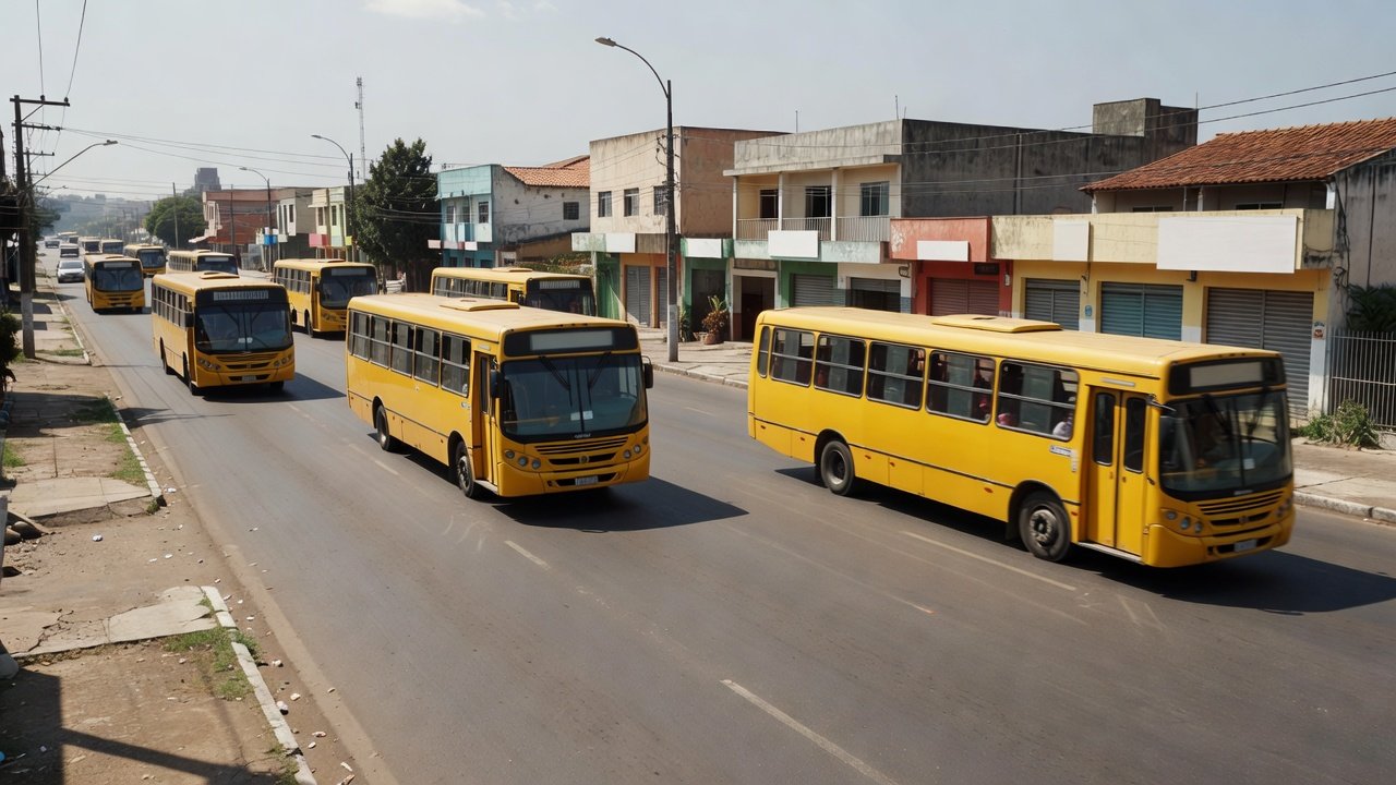 Ônibus do GDF em Brasília oferecendo transporte gratuito para restaurantes comunitários