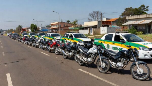 Operação Moto Legal do DER-DF no Paranoá com motos removidas