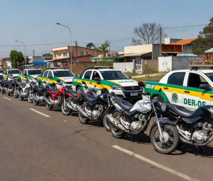 Operação Moto Legal do DER-DF no Paranoá com motos removidas