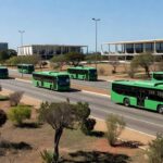 Ônibus elétricos circulando no transporte público de Brasília DF
