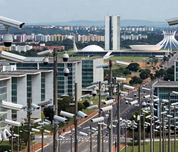 Câmeras de segurança da plataforma DF 360º com IA em Brasília