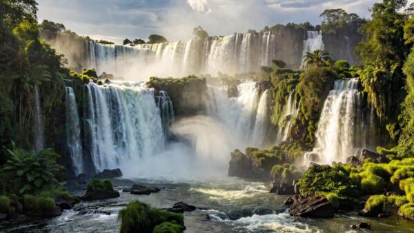 1 de 1 Imagem colorida mostra turista descendo de ponto nas Cataratas do Iguaçu para pegar telefone que havia caido - Metrópoles - Foto: Reprodução/Redes sociais