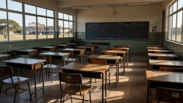 Prédio de coordenação regional de ensino em Brasília sobre lei de aposentadoria