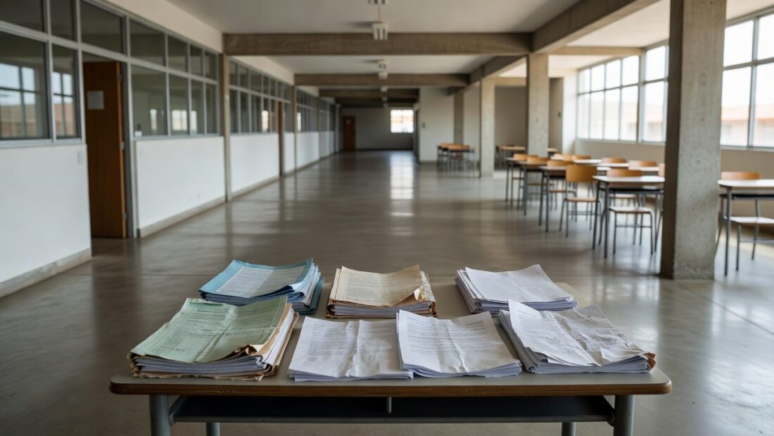 Escola pública no DF simbolizando perdas salariais de professores