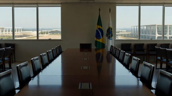 Sala de reuniões em Brasília após encontro político do MDB sem acordo