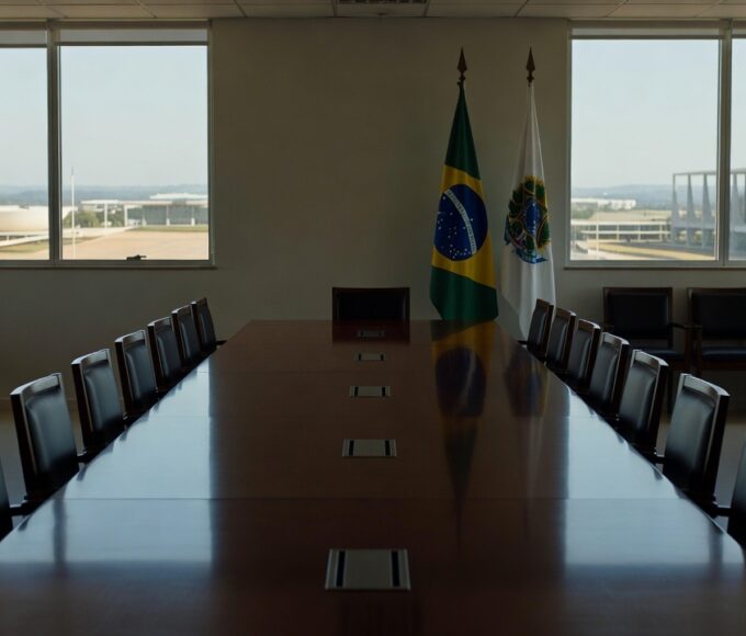 Sala de reuniões em Brasília após encontro político do MDB sem acordo