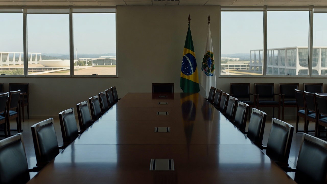 Sala de reuniões em Brasília após encontro político do MDB sem acordo
