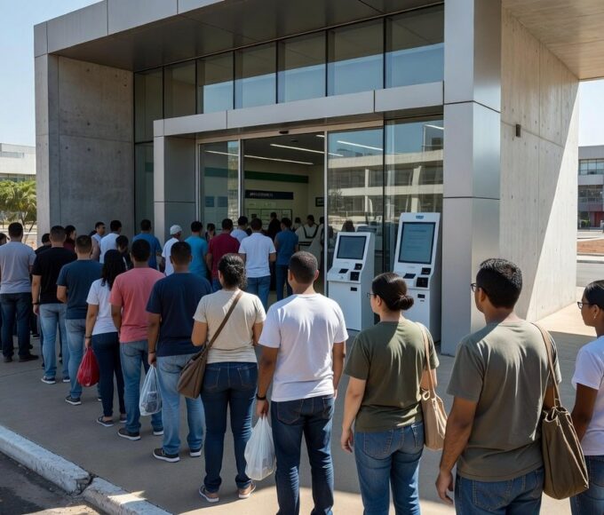 Fila extensa de pacientes na Farmácia de Alto Custo do DF