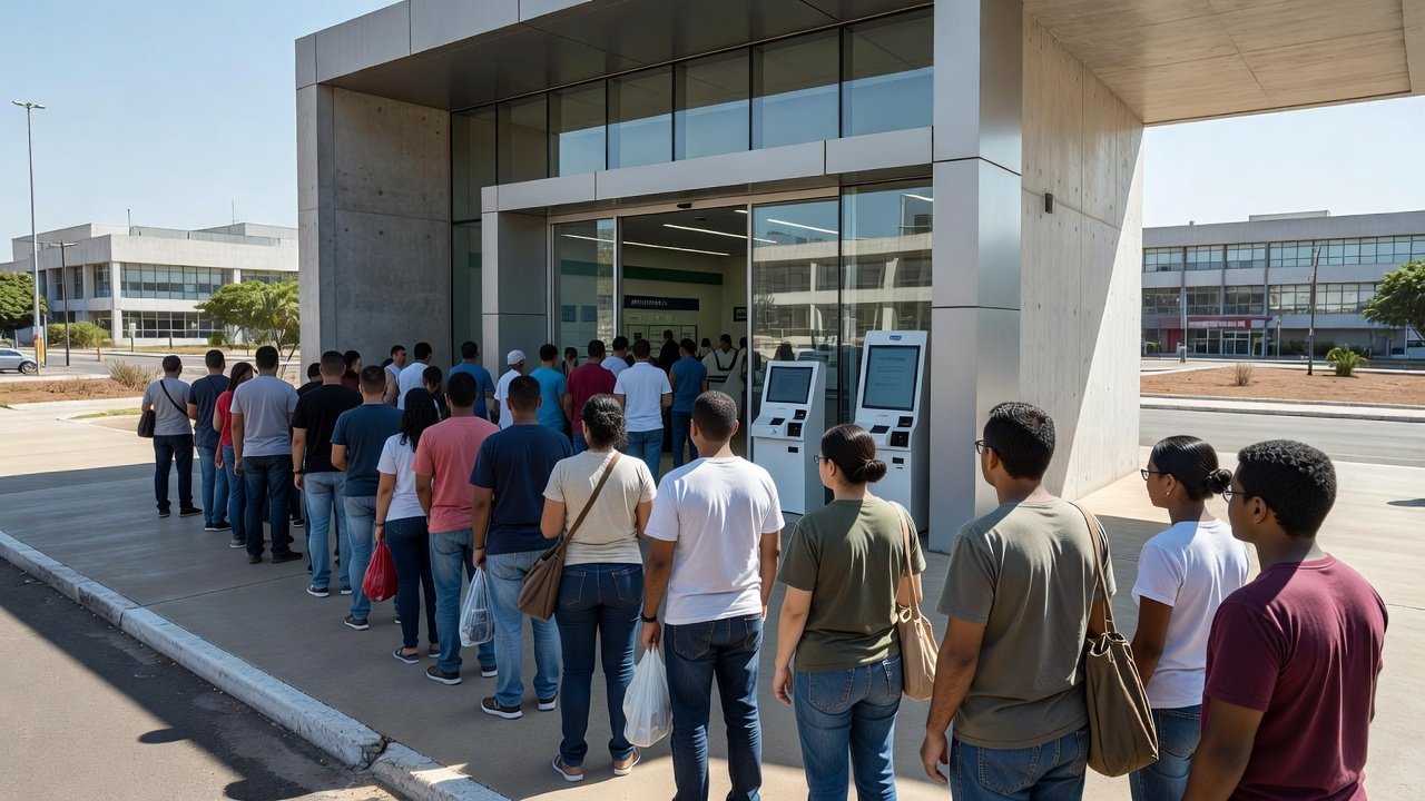 Fila extensa de pacientes na Farmácia de Alto Custo do DF