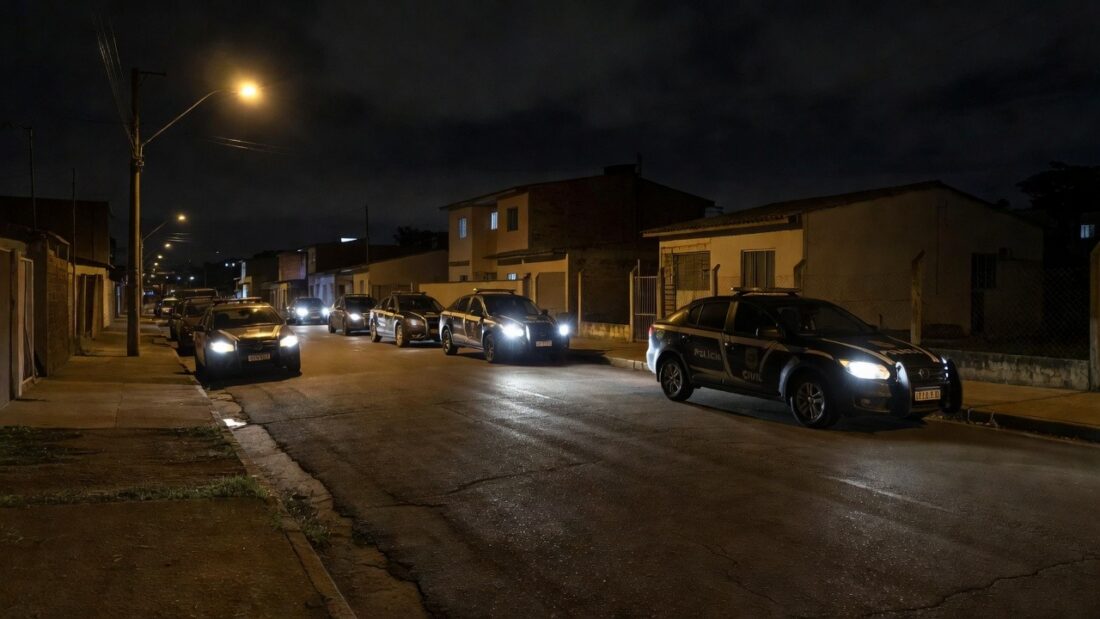 Viaturas da Polícia Civil em operação no Paranoá, Brasília