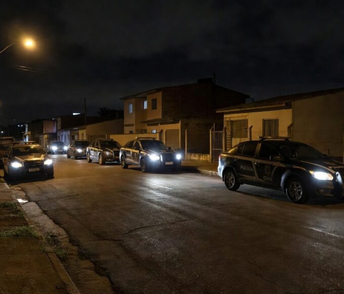 Viaturas da Polícia Civil em operação no Paranoá, Brasília