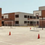 Quadra esportiva em escola do Distrito Federal para aulas de Educação Física