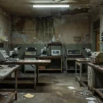 Laboratório forense precário em Brasília representando condições de trabalho de legistas