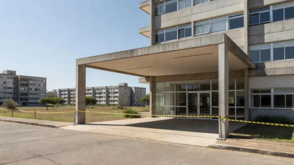Fachada de prédio residencial em Brasília após invasão e refém
