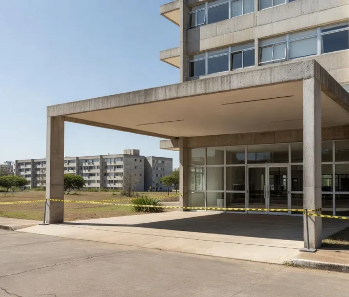 Fachada de prédio residencial em Brasília após invasão e refém