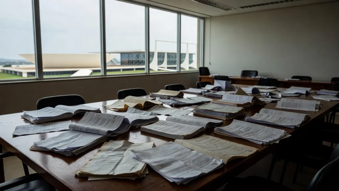 Documentos de planos de saúde em mesa de debates na CLDF no DF