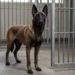Cão malinois em canil do Senado Federal