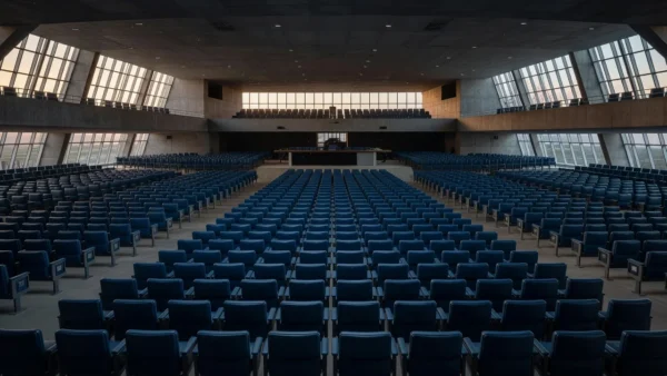 Plenário da Câmara Legislativa do DF em Brasília com cadeiras vazias