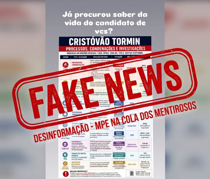 Ministério Público Eleitoral defende ação contra mentiras sobre Cristóvão Tormin em Goiás