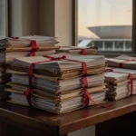 Congresso Nacional em Brasília com documentos do PPA